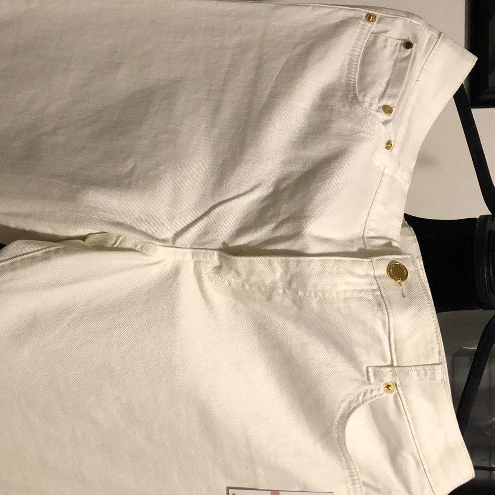 Michael Kors White Flare Wide-Leg Jeans